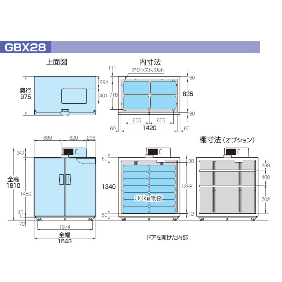 玄米保冷庫 さいこ GBX28 【個人宅不可/代引不可/静岡製機/shizuoka】｜itounouki｜02