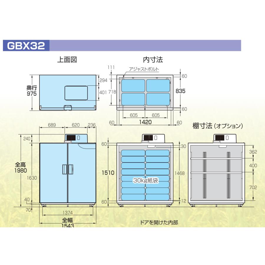 玄米保冷庫 さいこ GBX32 【個人宅不可/代引不可/静岡製機/shizuoka】｜itounouki｜02