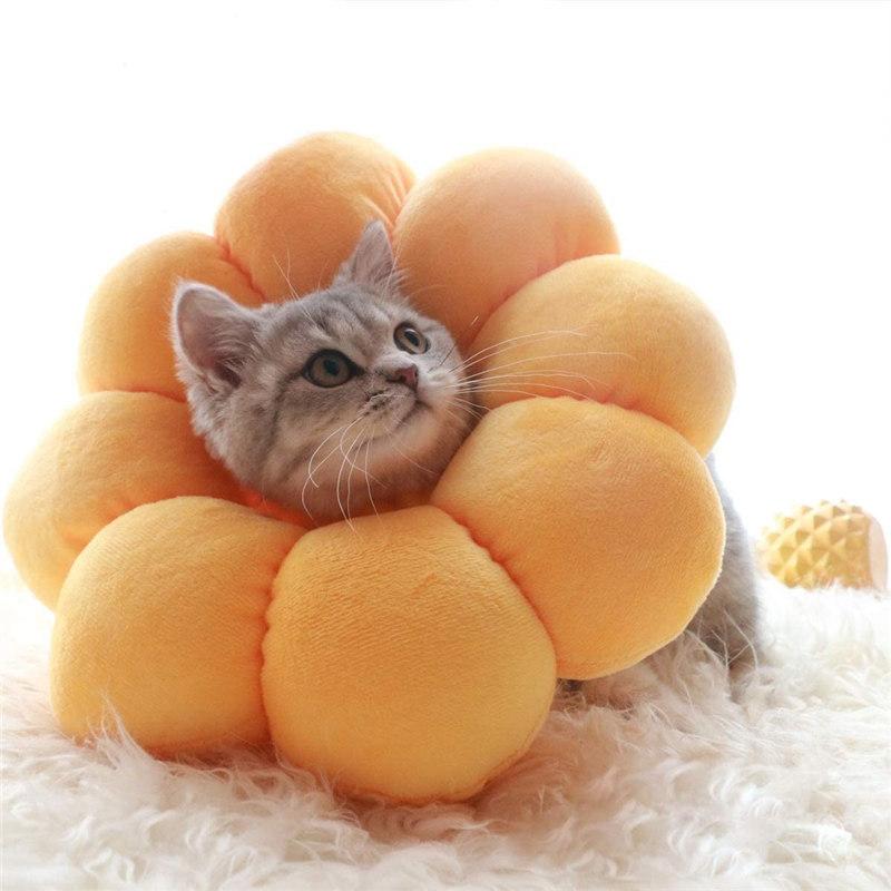無料配達 エリザベスカラー 猫 犬 傷舐め防止 レインボー 虹色 かわいい ひまわり 保護 猫 エリザベスカラー S 傷舐め防止 かわいい ひまわり 保護 犬 ペット 調整