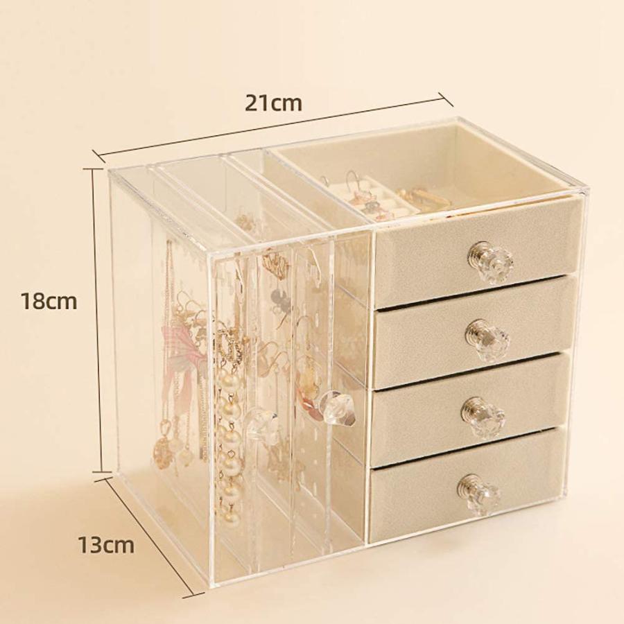 ジュエリー収納ボックス イヤリングケース ピアス収納ボックス 大容量 ピアススタンド 引き出し 可愛い小物入れ 仕切り整理収納 高級感 防塵防水 透明 F Acc Kx402 トーセン 通販 Yahoo ショッピング