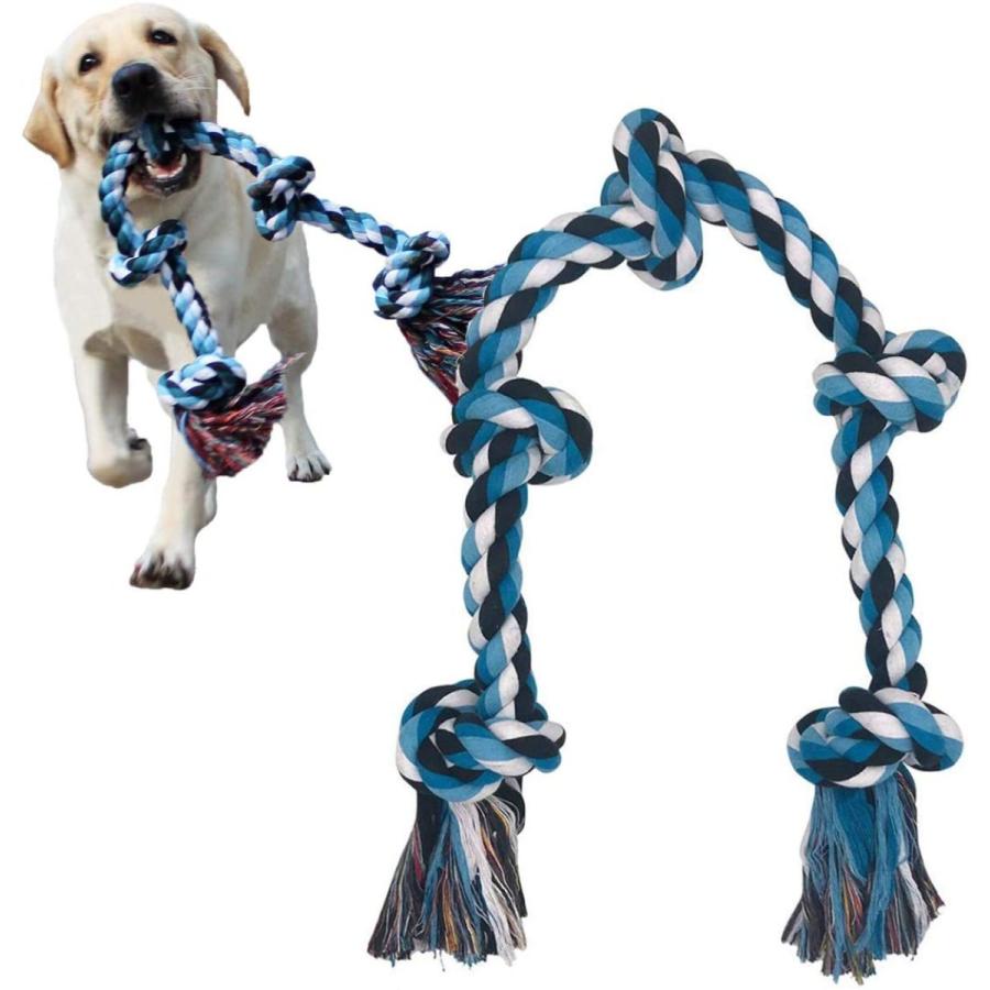 レビュー高評価の商品 犬おもちゃ 犬用噛むおもちゃ玩具 犬ロープおもちゃ ペット用 中型犬 大型犬 丈夫 天然コットン ストレス解消 運動不足解消 耐久性 清潔 歯磨き Witravel It