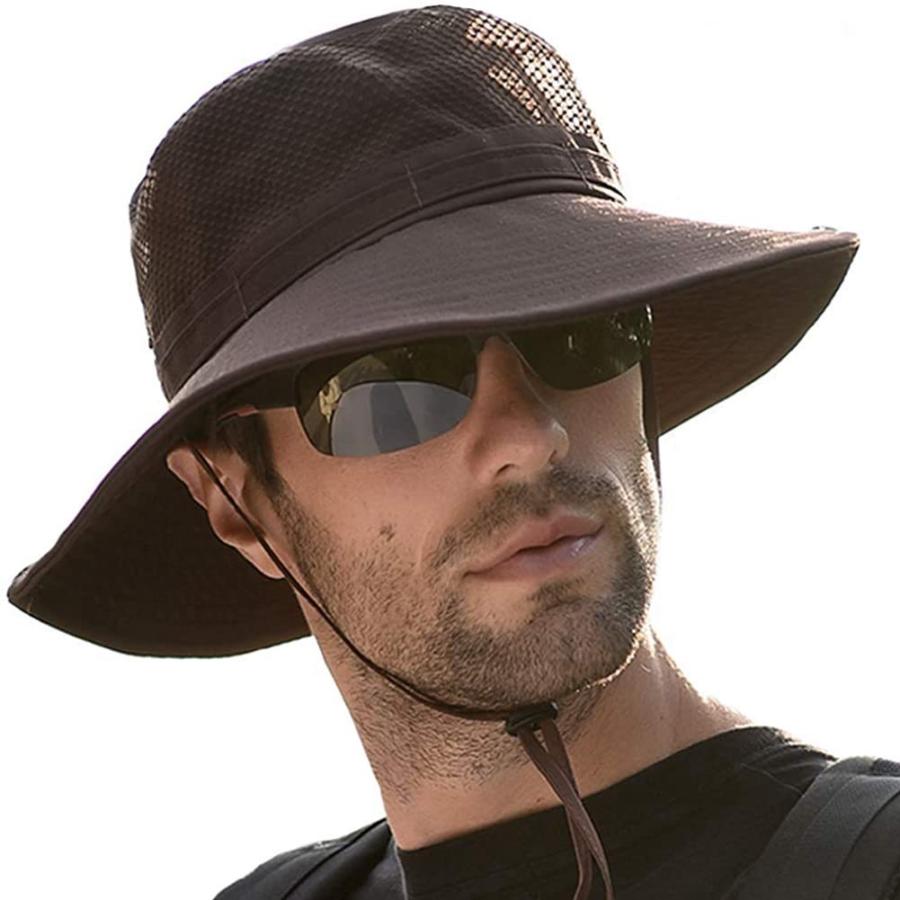 男性ハット サファリハット 帽子 通気性抜群 大きいサイズ プレゼント UVカット 帽子 折り畳み サイズ調節可能 2WAY 汗止め 日焼け