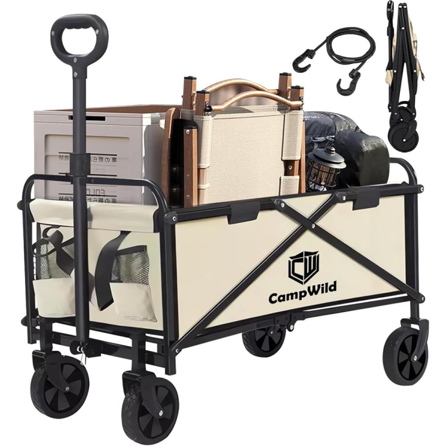 キャリーカート　キャリーワゴン アウトドア キャンプ Campwild キャリーワゴン 折りたたみ式キャリーカート