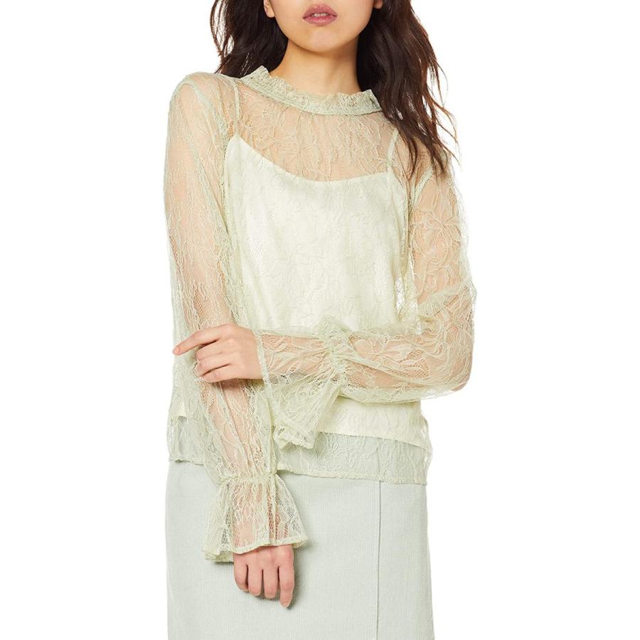 即納 マーキュリーデュオ シャツ インナーキャミ付レースブラウス レディース ミントグリーン 日本 F Free サイズ 新版 Www Skylanceronline Com