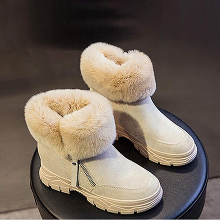 人気商品 ムートンブーツ 保温 あたたかい 美脚 裏ボア 防寒 ショートブーツ レディース Qiage 23 5cm ムート ふわふわ シンプル ブーティー バッグ