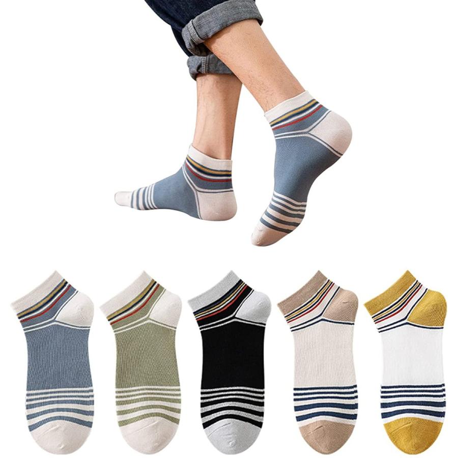 8円 今ダケ送料無料 Eimigo 靴下 メンズ カジュアル くるぶしソックス くるぶし通気吸汗 スポーツ用抗菌防臭5足セット 24 28cm 5足 1