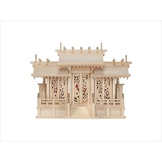 41 神祀り本舗 方角 神棚 お札 三社 御簾 ひのき 鳳翔彫刻入三社 御簾付 設置 お供え 購入 神棚 三社 神棚