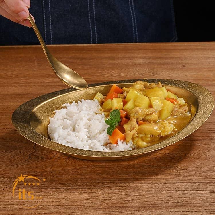 カレー皿 楕円 ステンレス 深め レトロ 盛り付け 食器 カレーボウル