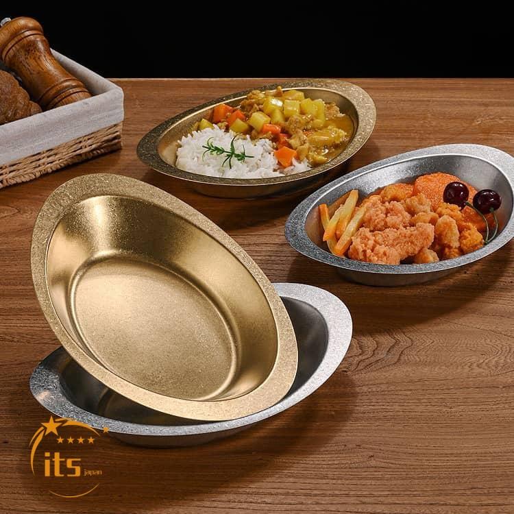 カレー皿 楕円 ステンレス 深め レトロ 盛り付け 食器 カレーボウル