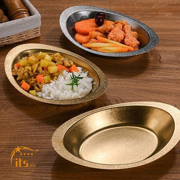カレー皿 楕円 ステンレス 深め レトロ 盛り付け 食器 カレーボウル
