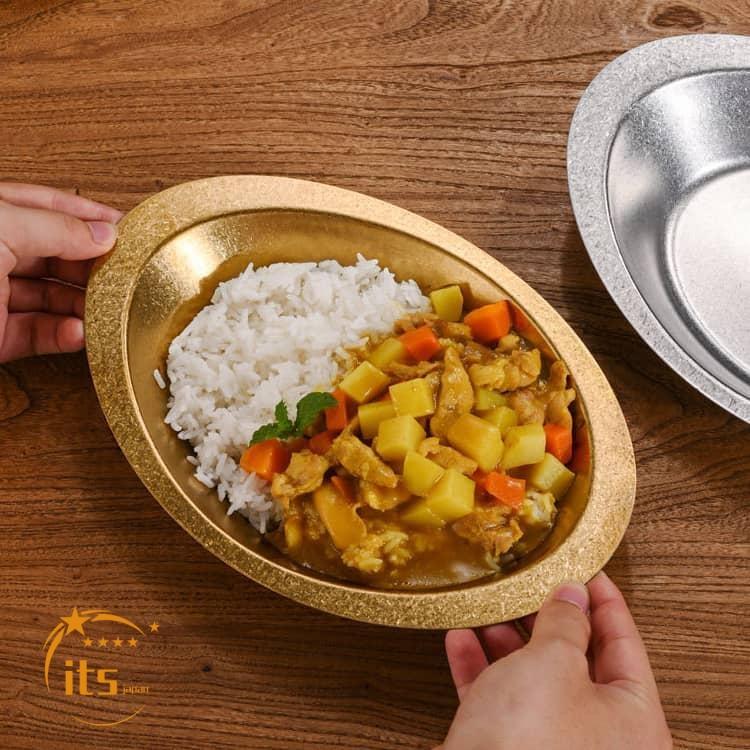 カレー皿 楕円 ステンレス 深め レトロ 盛り付け 食器 カレーボウル