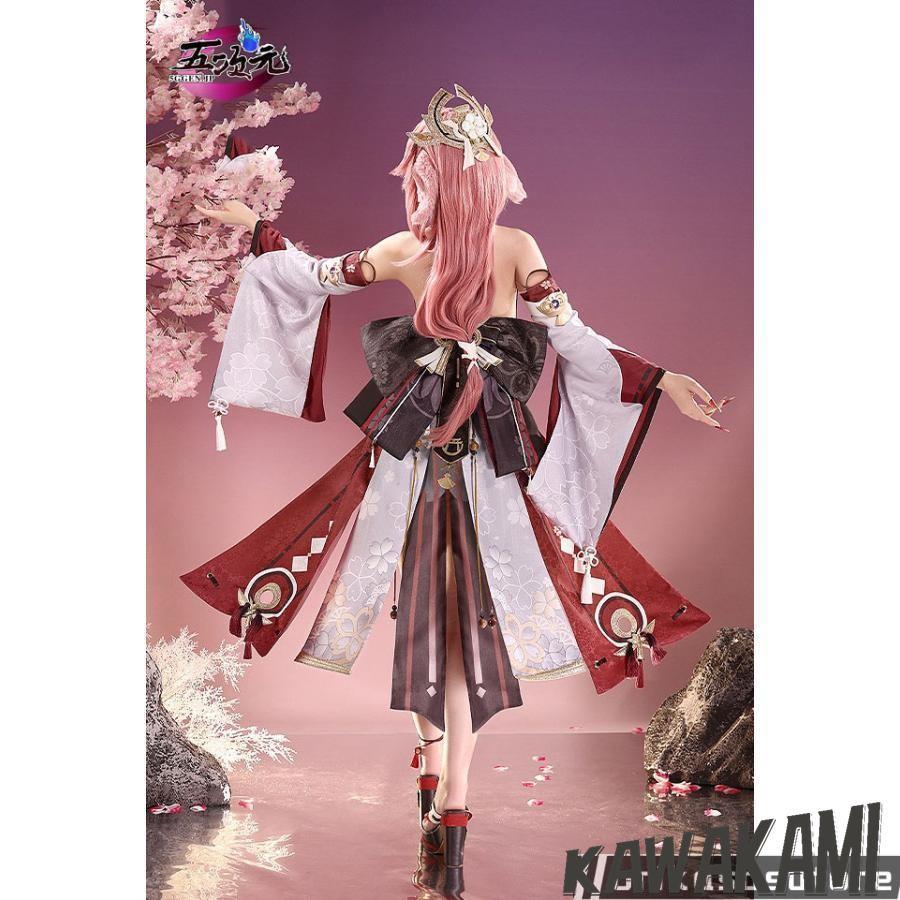 原神　八重神子コスプレ衣装 ウィッグ付き 三分妄想 原神 コスプレ 八重神子 やえみこ 衣装 リニューアルVer