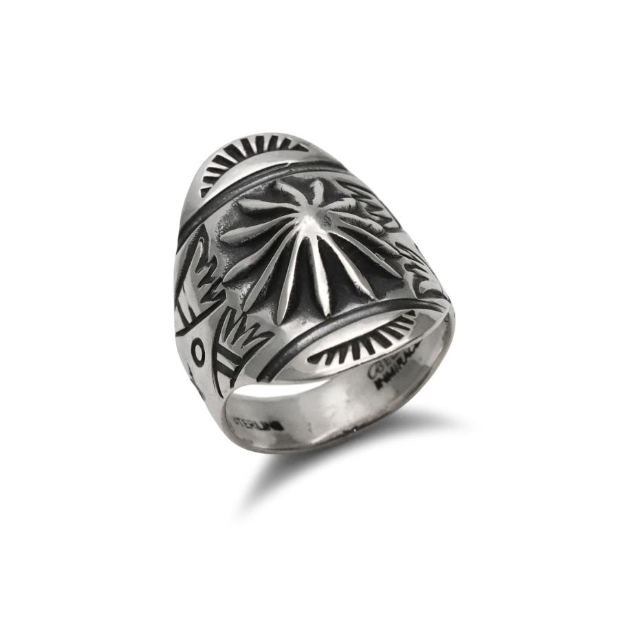 BELIEVEINMIRACLE ビリーブインミラクル HAND STAMPED RING 2 リング 正規品 指輪 ピンキー シルバー 銀 925 スタンプ インディアンジュエリー ユニセックスの画像