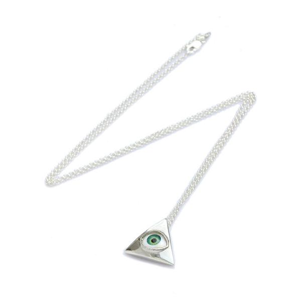 Blue Bayer Design ブルーベイヤーデザイン Evil eye pyramid necklace ( Green ) / ピラミッド 義眼 ネックレス ( グリーン ) 正規品 ペンダント シルバー…｜its12midnight｜03