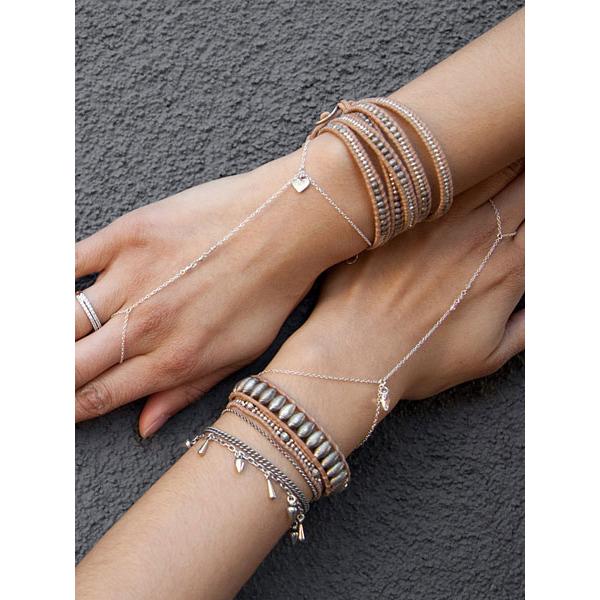CHAN LUU チャンルー Silver Crystal Hand Chain BS-4397 / シルバー