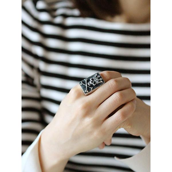 Flash Point フラッシュポイント JAM RING ZIRCON ジャムリング ジルコン 指輪 スカル ドクロ 骸骨 スクエア ブラックオニキス クリアジルコニア 骨 ボーンの画像