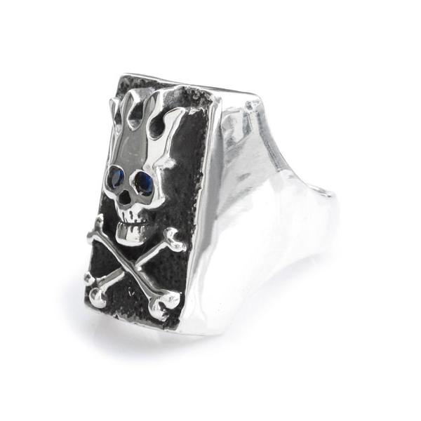 Flash Point フラッシュポイント JAM RING (SAPPHIRE) ジャムリング ( サファイア ) 正規品 指輪 スカル ドクロ 骸骨 ブラックオニキス 骨 ボーン シルバーの画像