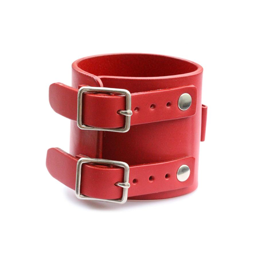  レッドレザーブレスレット gbb custom leather / カスタム レザー Classic JD Cuff in Red