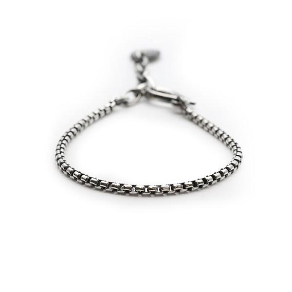 HARIM ハリム NARROW SQUARE BLOCK CHAIN BRACELET [ HRC019BC ] ナロー ブロックチェーン ブレスレット 正規品 シンプル 銀 メンズ レディース 人気 シンプルの画像