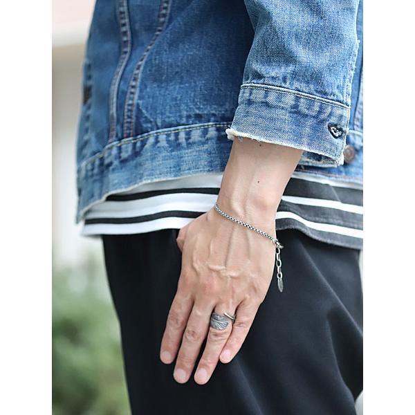HARIM ハリム NARROW SQUARE BLOCK CHAIN BRACELET [ HRC019BC ] ナロー ブロックチェーン ブレスレット 正規品 シンプル 銀 メンズ レディース 人気 シンプルの画像
