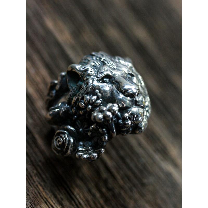 HOASHI YUSUKE ホアシユウスケ 強いライオン Large リング 正規品 指輪 スターリングシルバー 花 フラワー 動物 獅子 ...