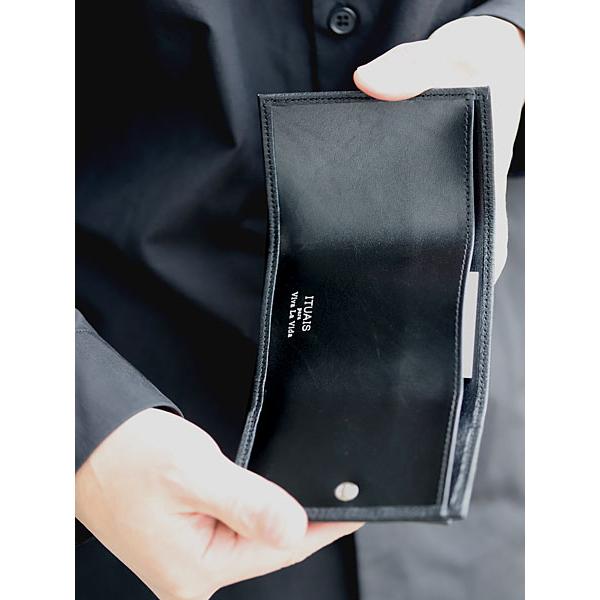 ITUAIS　イトゥアイス　コンパクトウォレット　三つ折り財布 ITUAIS イトゥアイス Compact Wallet ( Black ) コンパクト ウォレット
