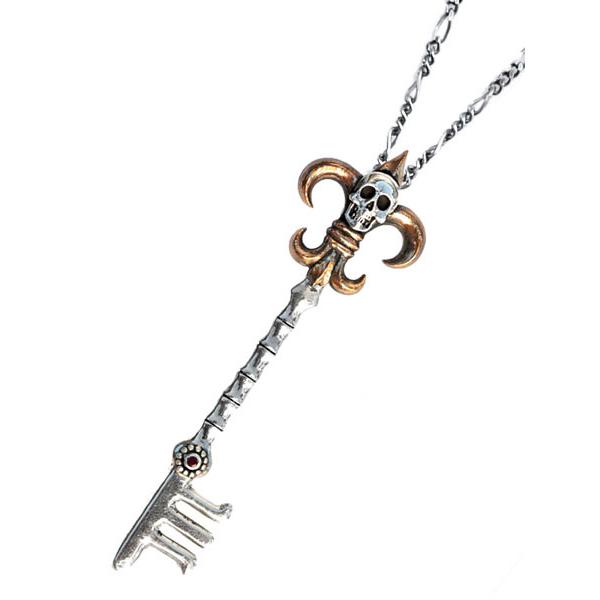 Lee Downey リーダウニー Skull & Key Necklace スカル キ-ネックレス