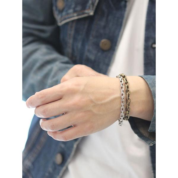 M.Cohen エムコーエン Brass Carved Link Bracelet B-101103-BRS 