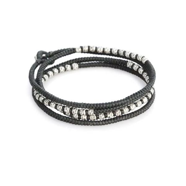 M.Cohen（エムコーエン） knotted 4 wrap silver thai hammered bead B 