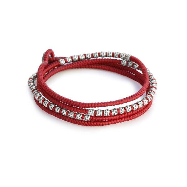 M.Cohen（エムコーエン） knotted 4 wrap silver thai hammered bead B