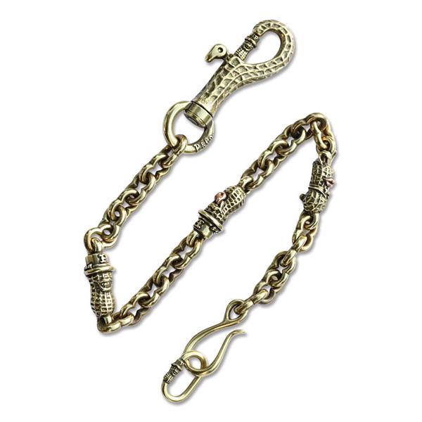 PEANUTS&CO. ピーナッツカンパニー 3 PEANUTS WALLET CHAIN ( brass ) 3ピーナッツ ウォレットチェーン ブラス 正規品 キーホルダー キーリング 真鍮の画像