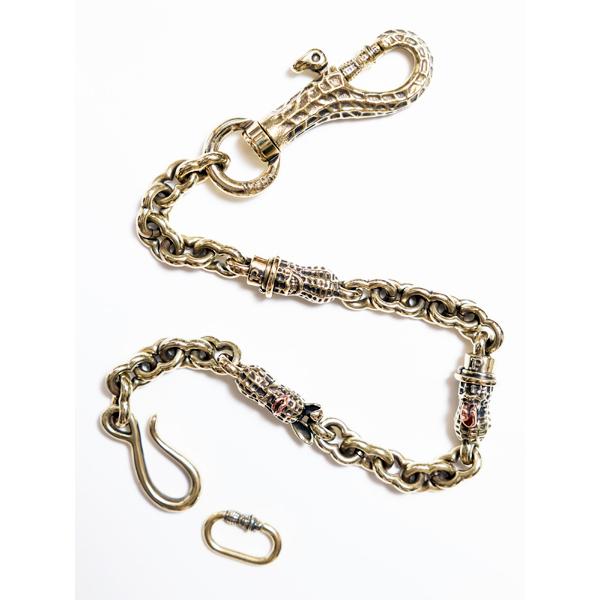 PEANUTS&CO. ピーナッツカンパニー 3 PEANUTS WALLET CHAIN ( brass ) 3ピーナッツ ウォレットチェーン ブラス 正規品 キーホルダー キーリング 真鍮の画像