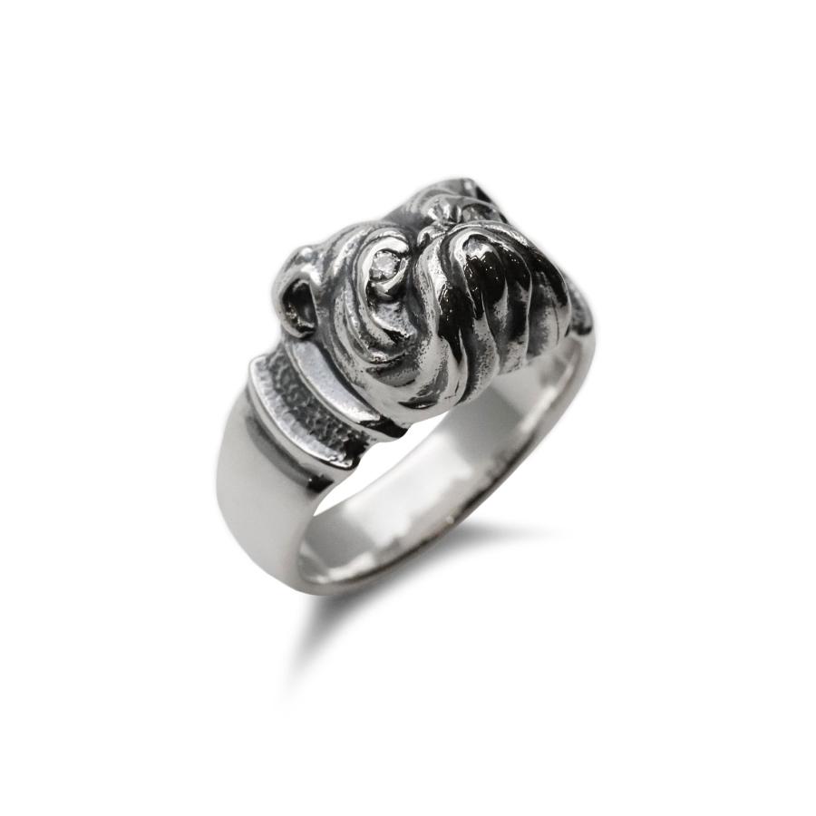 ピーナッツカンパニー PEANUTS&CO. Bull Dog Ring ( Silver × Diamond ) 特注モデル ブルドッグ リング シルバー ダイヤモンド 正規品 メンズ レディースの画像