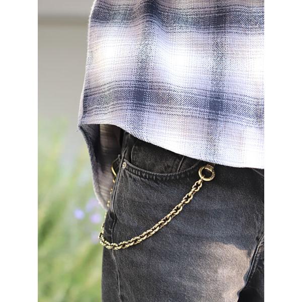 PEANUTS&CO. ピーナッツカンパニー PEANUTS WALLET CHAIN plane ( brass ) ピーナッツ ウォレットチェーン ブラス 正規品 キーホルダー キーリング 真鍮の画像