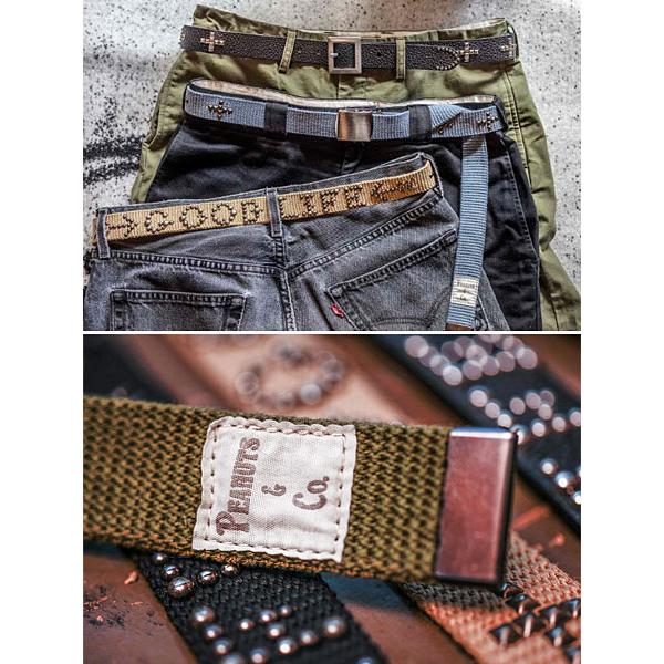 Peanuts&Co レザー スタッズベルト ブラス 30 【公式通販】