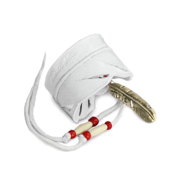 ROOSTERKING & CO. ルースターキング&カンパニー Carved Leather Feather Bangle (White) レザーフェザーバングル ホワイト 正規品 ブレスレット …｜its12midnight｜02