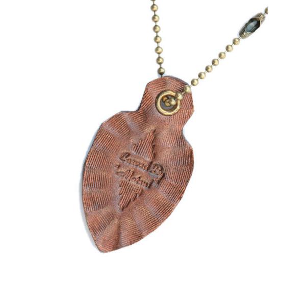 ＊展示品！ハンドメイド♪レザーのフェザーチャームネックレス (ブラウン)＊ Rooster King &Co ROOSTERKING & CO. ルースターキング&カンパニー