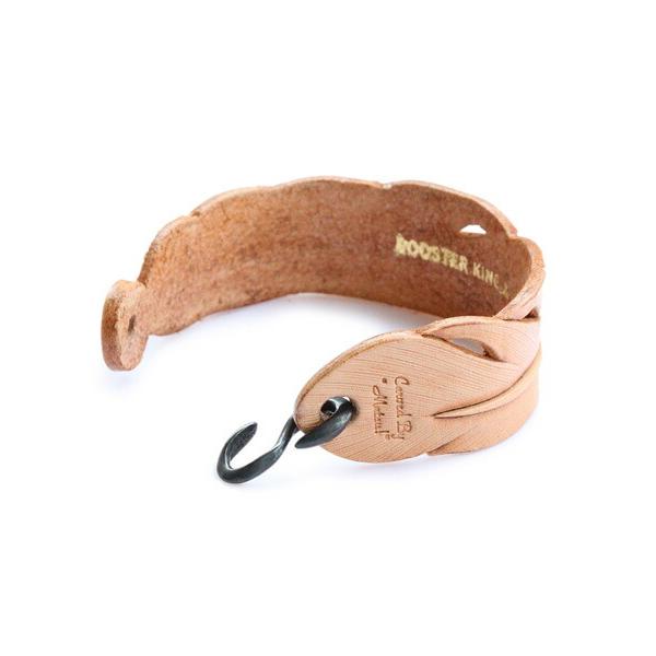 ROOSTERKING & CO. ルースターキング&カンパニー S-hook Carved Leather Feather Bangle (Natural) カーブド レザーフェザーバングル ナチュラル 正…｜its12midnight｜03