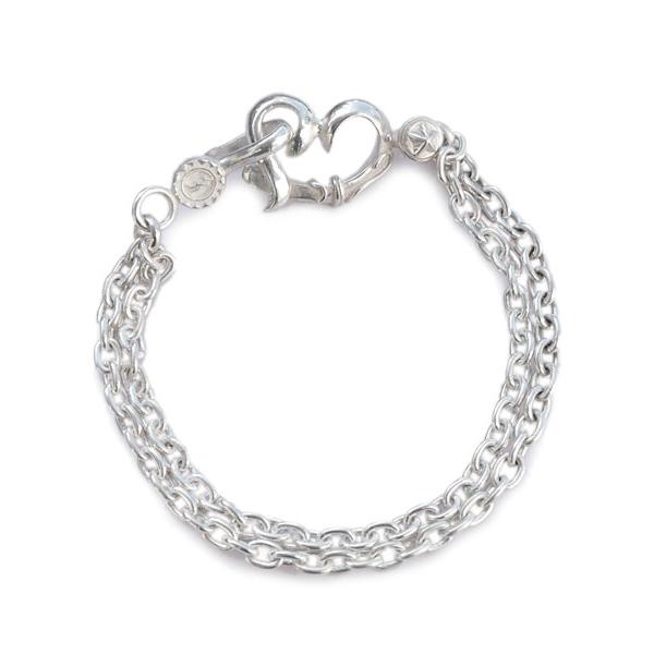 Silver Dollar Craft シルバーダラークラフト ダブルチェーン ハート & スター ブレスレット 正規品 インディアンジュエリー シルバー 925 銀 星 チェ… | Indian Jewelry