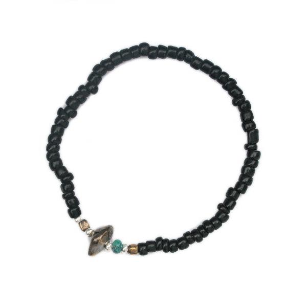 SunKu（サンク） 39 アンティーク ビーズブレスレット (Black) LTD-013 