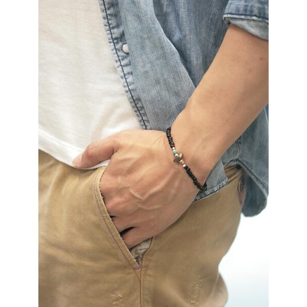 SunKu（サンク） 39 アンティーク ビーズブレスレット (Black) LTD-013 