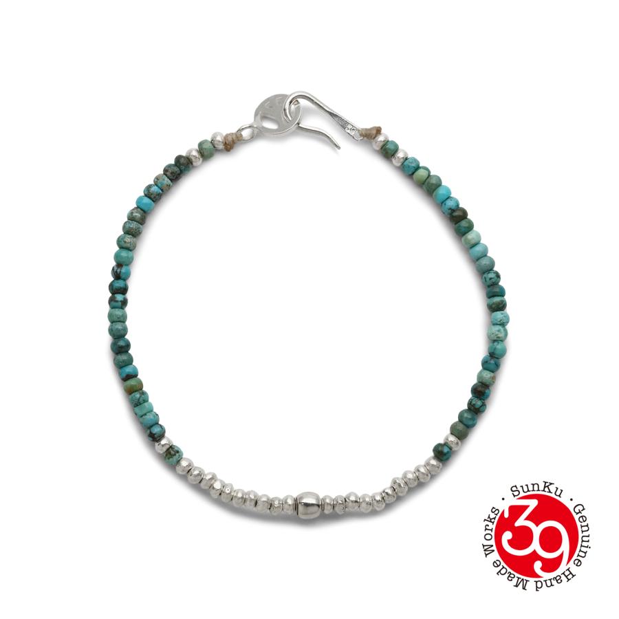 SunKu（サンク） 39 Turquoise & Silver Peace Hook Bracelet [ SK-340