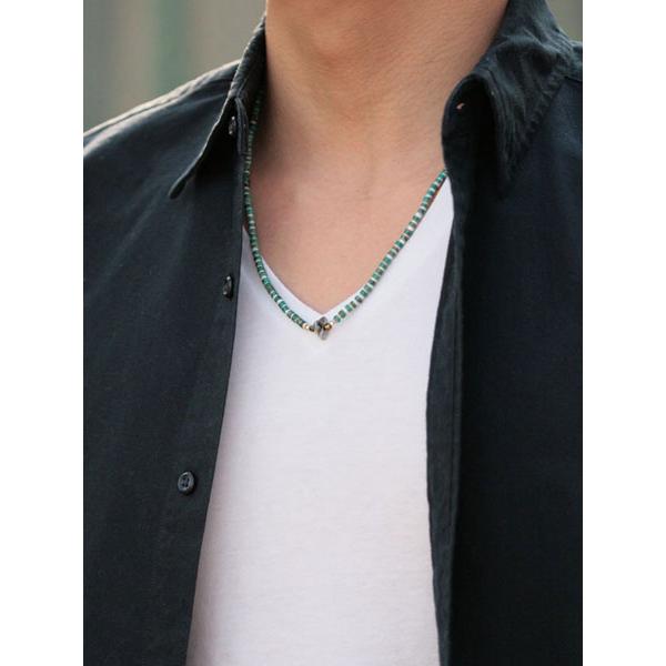 SunKu サンク 39 ヒシターコイズ×シェル ネックレス