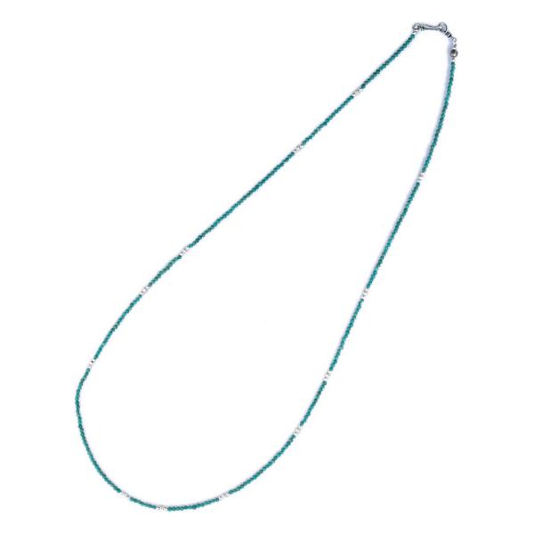 SunKu（サンク） 39 Small Beads Long Necklace Turquoise × Silver