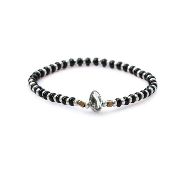 SunKu（サンク） 39 Onyx × Silver 1 Roll Bracelet オニキス