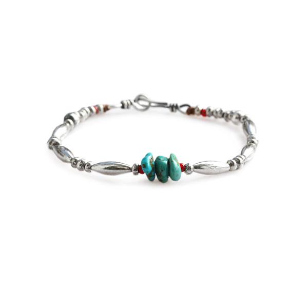 SunKu（サンク） 39 Silver × Turquoise Bracelet 3Piece Turquoise 