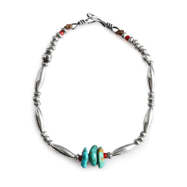 SunKu（サンク） 39 Silver × Turquoise Bracelet 3Piece Turquoise 