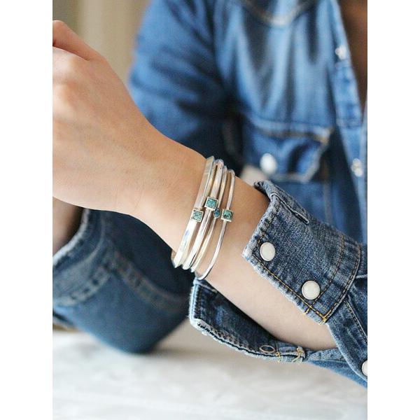 ターコイズストーン シルバーカフバングル SunKu（サンク） 39 Triangle Bangle (S) W Turquoise / SK-193 正規品