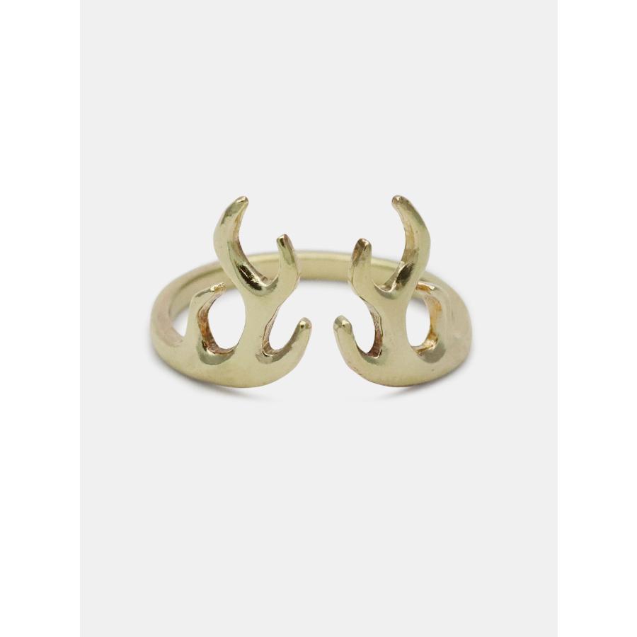 Tiny タイニー 森の記憶 鹿の角 リング ( 真鍮 ) 正規品 指輪 ブラス ゴールドカラー フリーサイズ シカ アニマル 動物 メンズ レディース ユニセックス 人気 | タイニー | 02