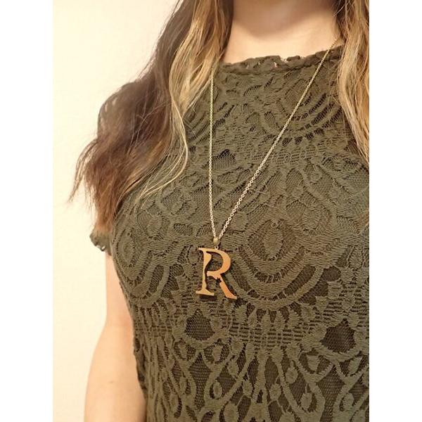 Tiny タイニー R×ワオキツネザル 正規品 イニシャル ネックレス アルファベット ペンダント ゴールド ブラス アニマル 金 真鍮 動物 メンズ レディース 人気 |  | 04